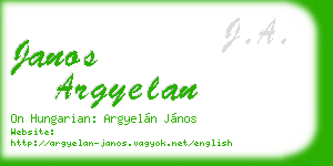 janos argyelan business card